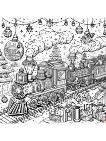 Train coloring pages for Adults - Free printable