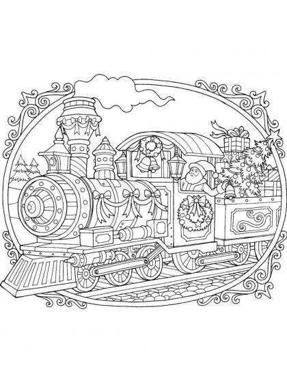 Train coloring pages for Adults