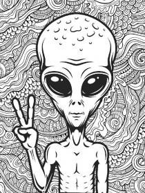 UFO coloring pages for Adults - Free printable