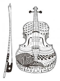 Violin coloring pages for Adults - Free printable