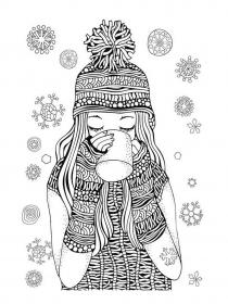 Winter coloring pages for Adults - Free printable