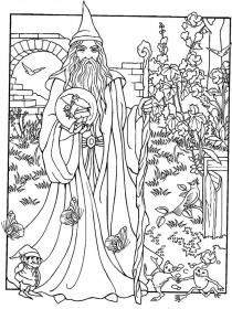 Wizard coloring pages for Adults - Free printable
