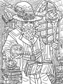Wizard coloring pages for Adults - Free printable