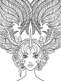 Woman-hair coloring pages for Adults - Free printable