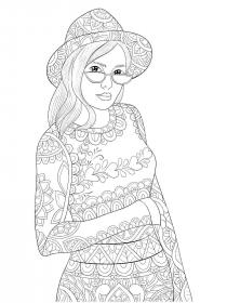 Woman coloring pages for Adults - Free printable