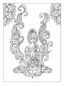 Yoga coloring pages for Adults - Free printable