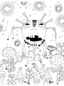 Alien coloring pages for Adults - Free printable