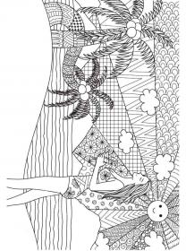 Beach coloring pages for Adults - Free printable