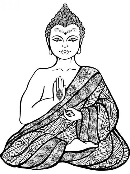 Buddha coloring pages for Adults