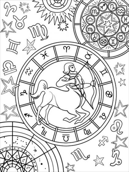 Zodiac signs coloring pages for Adults