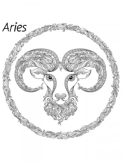 Zodiac signs coloring pages for Adults