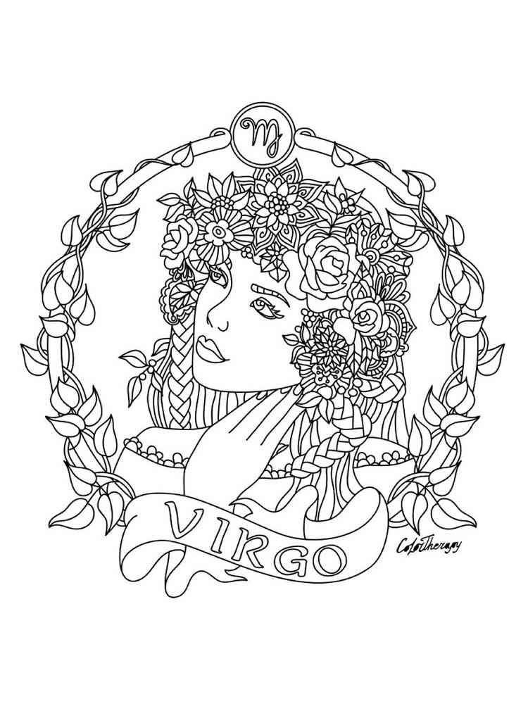 Zodiac signs coloring pages for Adults