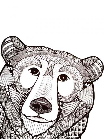 Bears coloring pages for Adults | Free Download and Print