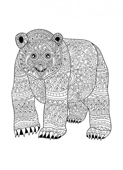 Bears coloring pages for Adults | Free Download and Print