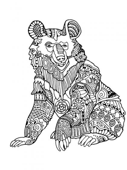 Bears coloring pages for Adults | Free Download and Print