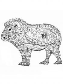 Capybara coloring pages for Adults - Free printable