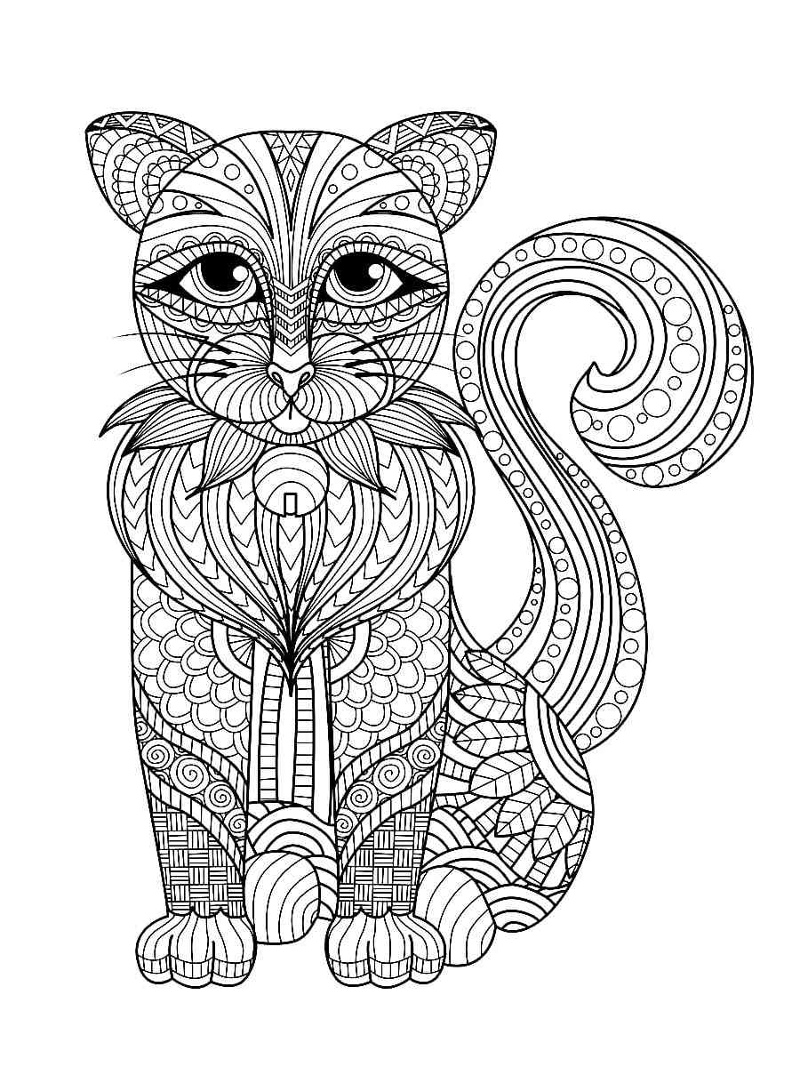 Cats coloring pages for Adults   Free Download and Print