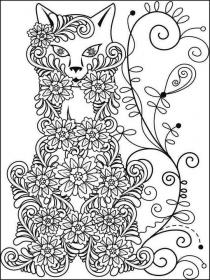 Cat decorated with flowers