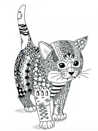 Cats coloring pages for Adults | Free Download and Print