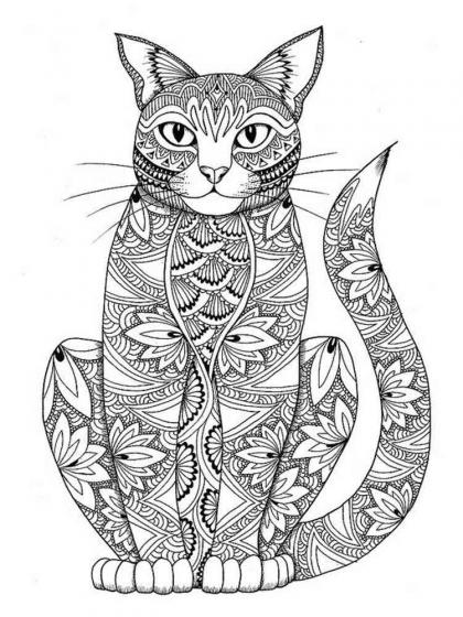 Cats coloring pages for Adults | Free Download and Print