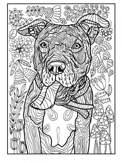 Dogs coloring pages for Adults