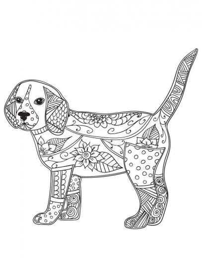 Dogs coloring pages for Adults