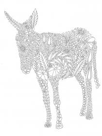 Donkey coloring pages for Adults - Free printable