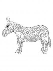 Donkey coloring pages for Adults - Free printable