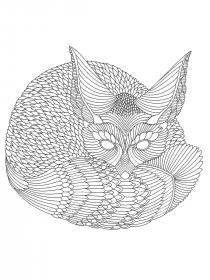 Fox coloring pages for Adults - Free printable