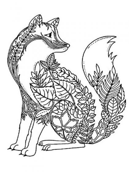 Fox coloring pages for Adults