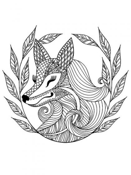 Fox coloring pages for Adults | Free Download and Print