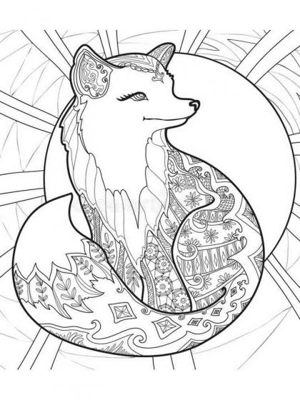 Fox coloring pages for Adults