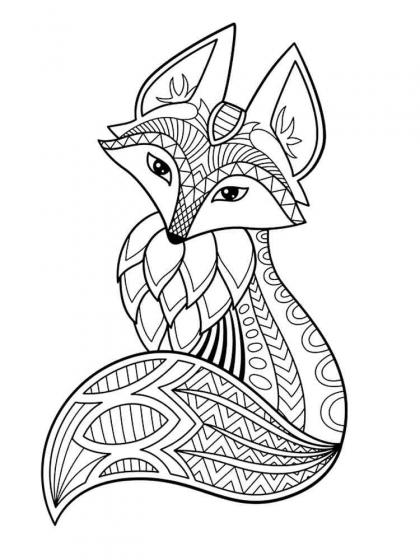 Fox coloring pages for Adults