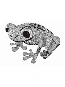 Frog coloring pages for Adults - Free printable