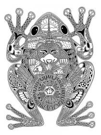 Frog coloring pages for Adults - Free printable