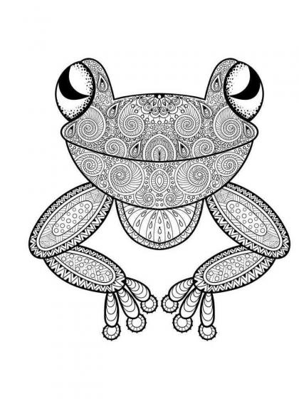 Frog coloring pages for Adults