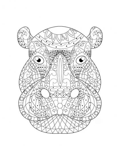 Hippo coloring pages for Adults