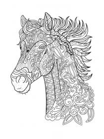 Horse coloring pages for Adults - Free printable