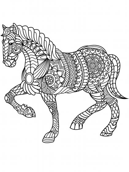 Horse coloring pages for Adults