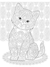 Kittens coloring pages for Adults - Free printable