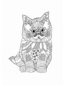 Kittens coloring pages for Adults - Free printable