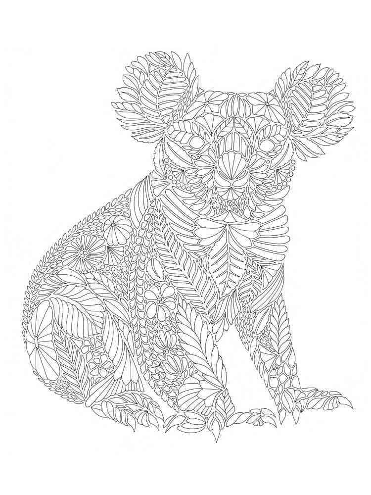 Koala coloring pages for Adults | Free Download and Print