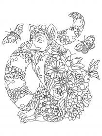 Lemur coloring pages for Adults - Free printable