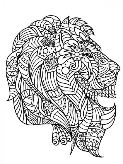 Lion coloring pages for Adults