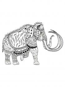 Mammoth coloring pages for Adults - Free printable