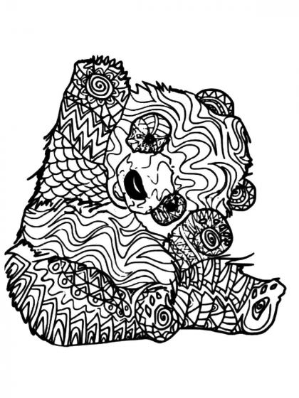 Panda coloring pages for Adults