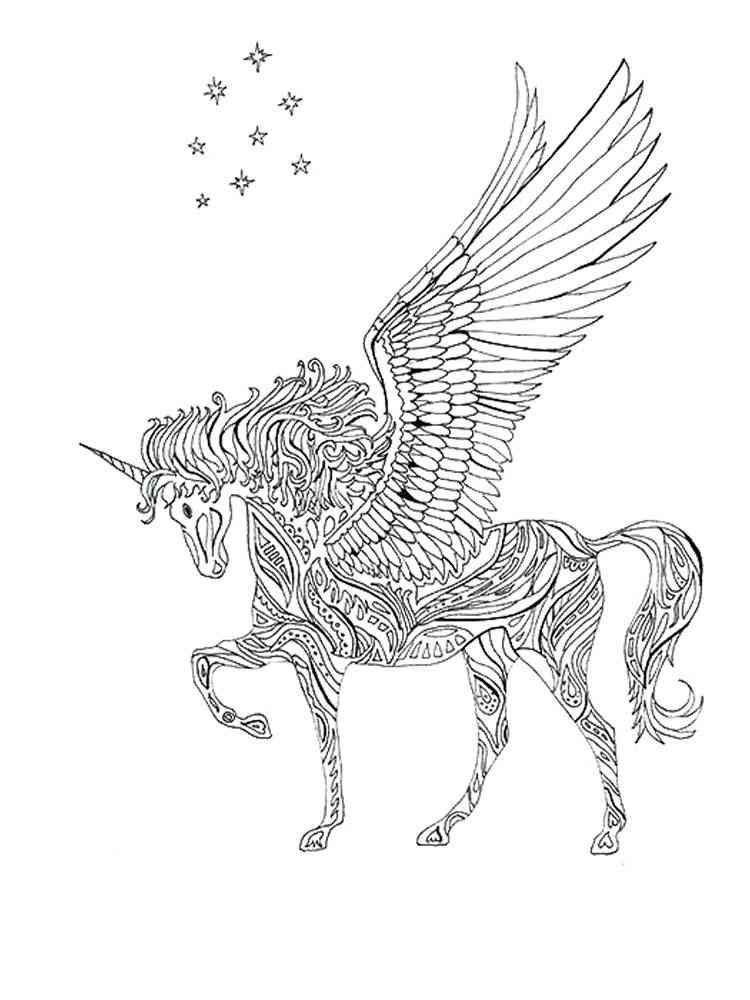 Сложные единороги. Пегас раскраска сложная. Раскраска Единороги. Единорог с крыльями. Раскраска Единорог с крыльями.