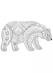Polar Bear coloring pages for Adults - Free printable