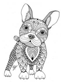 Puppies coloring pages for Adults - Free printable