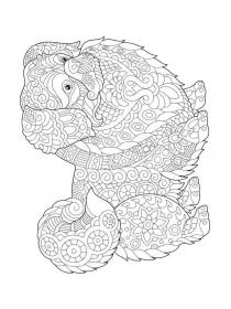 Puppies coloring pages for Adults - Free printable